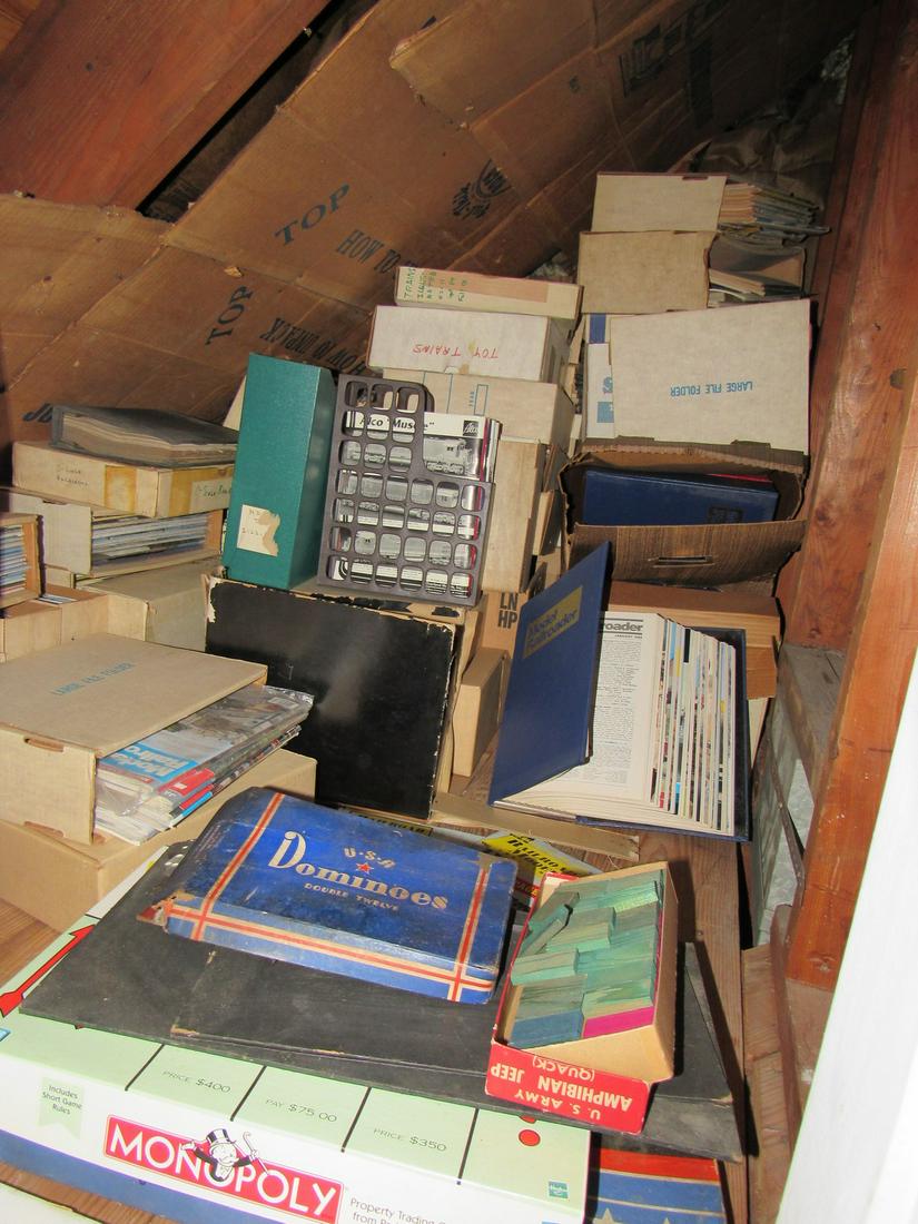Model Railroad Books Magazines and Misc: We did not sort thru these Cubby holes. They are packed with boxes. Looks like mostly model railroad magazines etc.