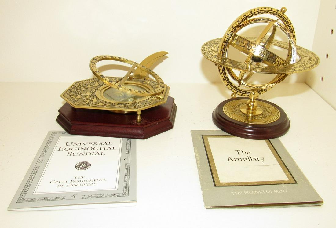 Franklin Mint Armillary Universal Equinoctial Sundial: The armillary is approx 5 1/2" tall
