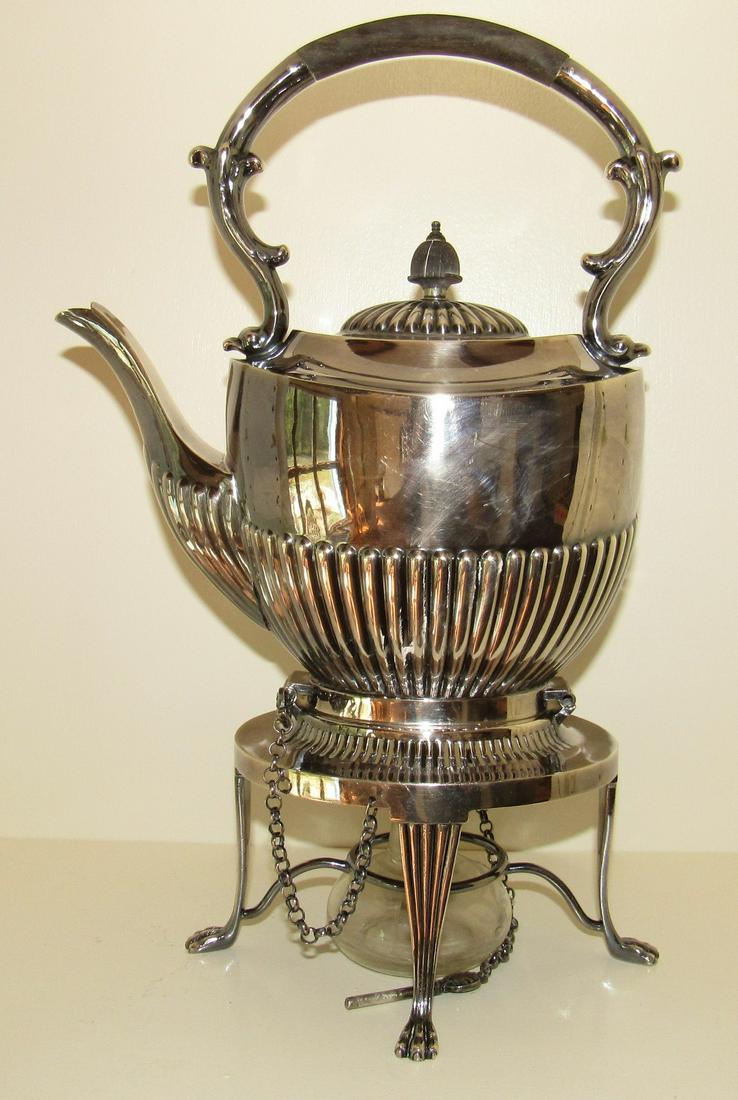 Hinged Teapot on Warmer: Approx 14" tall
