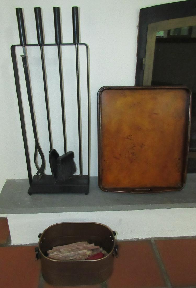 Fireplace Tools Serving Tray and Small Boiler: Getting all pictured. Boiler is copper finish