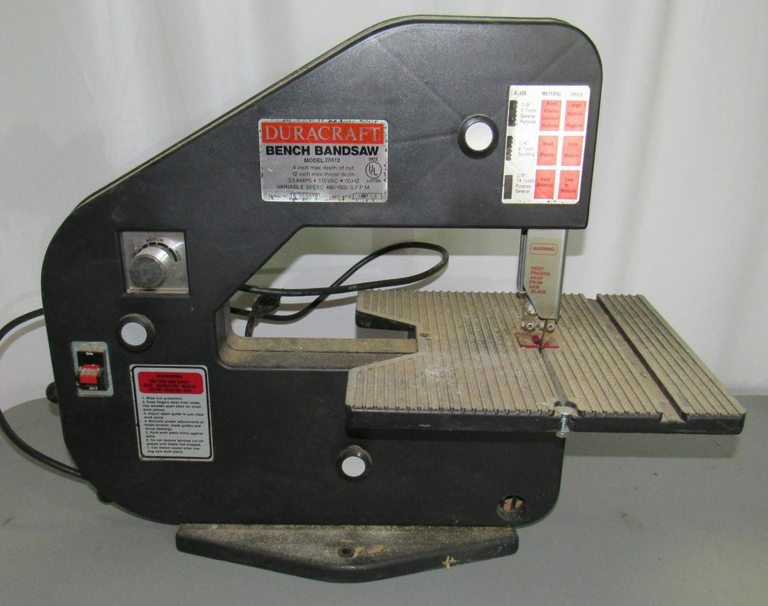 Duracraft Bench Bandsaw Model 20412 Oct 13, 2019 M.J. Stasak Jr