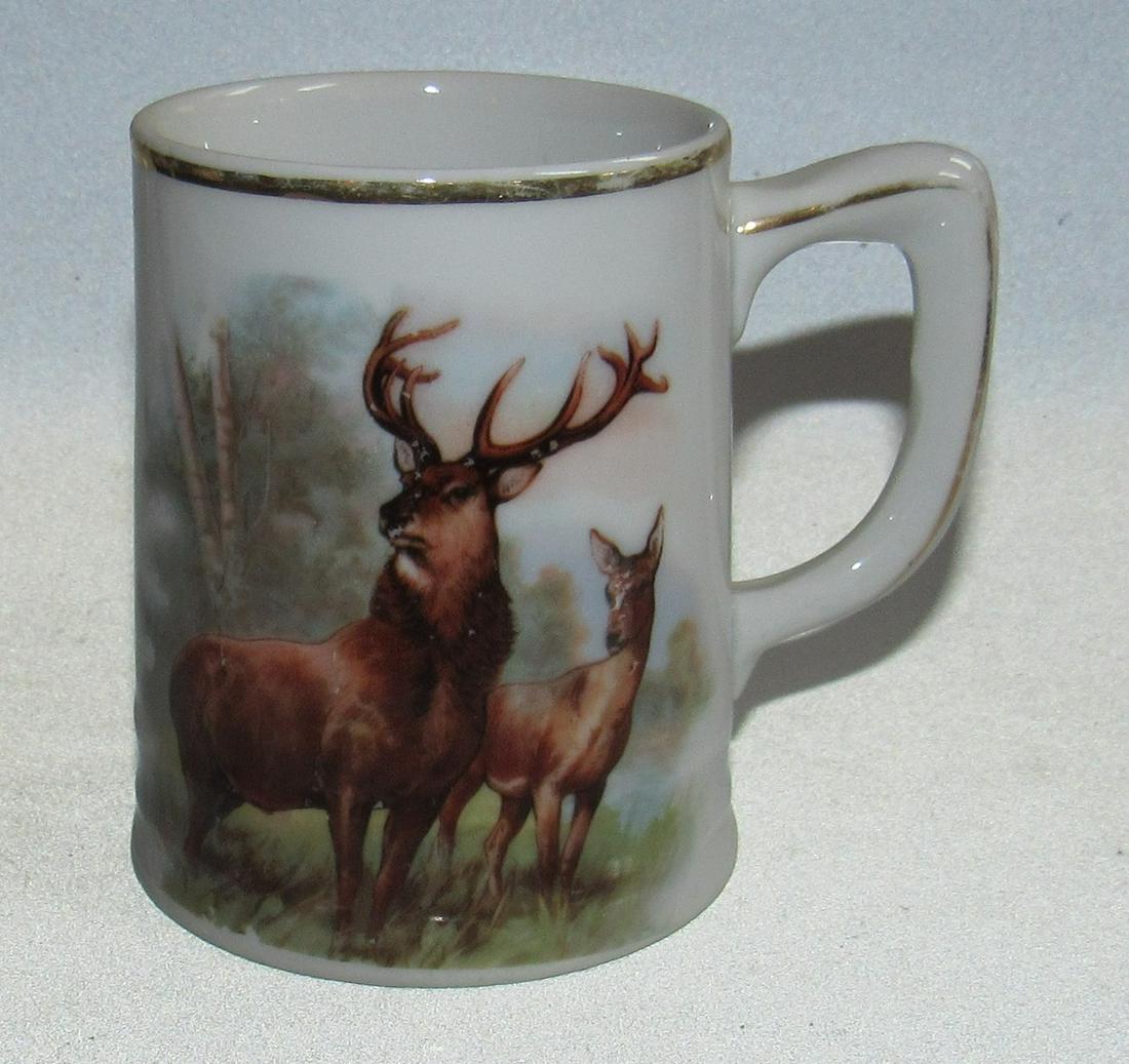 Hand Painted Elk Cup: Approx 4" tall