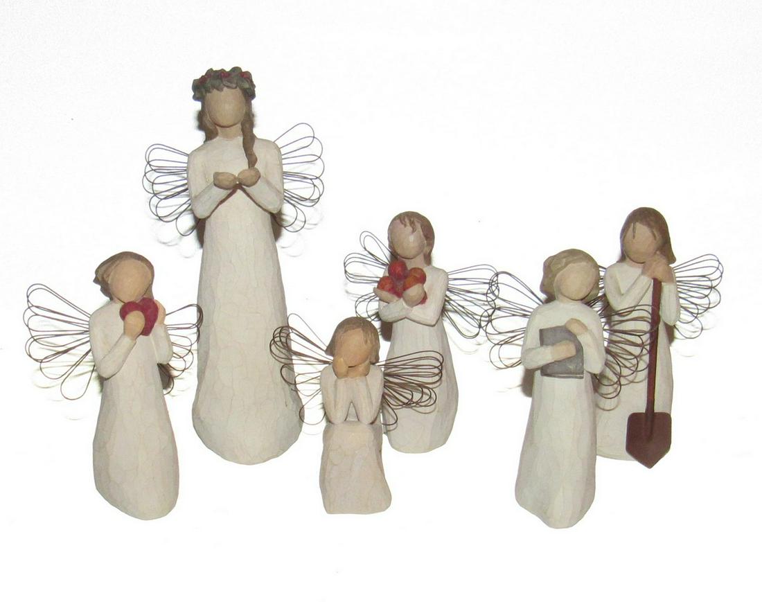 6 Willow Tree Figures: Tallest is approx 8 1/4" tall