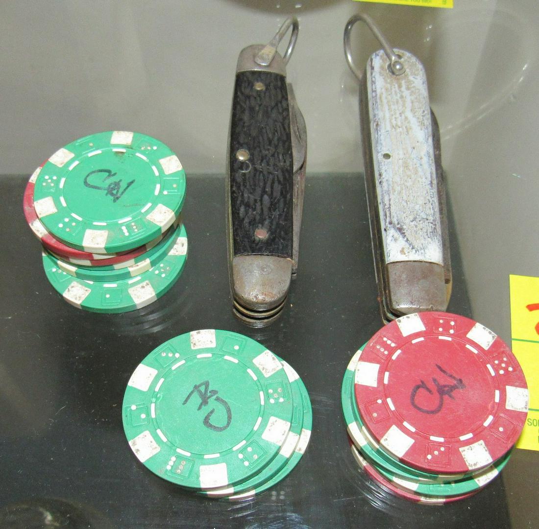 Imperial Klein Gerber Pocket Knives Poker Chips: Getting all pictured