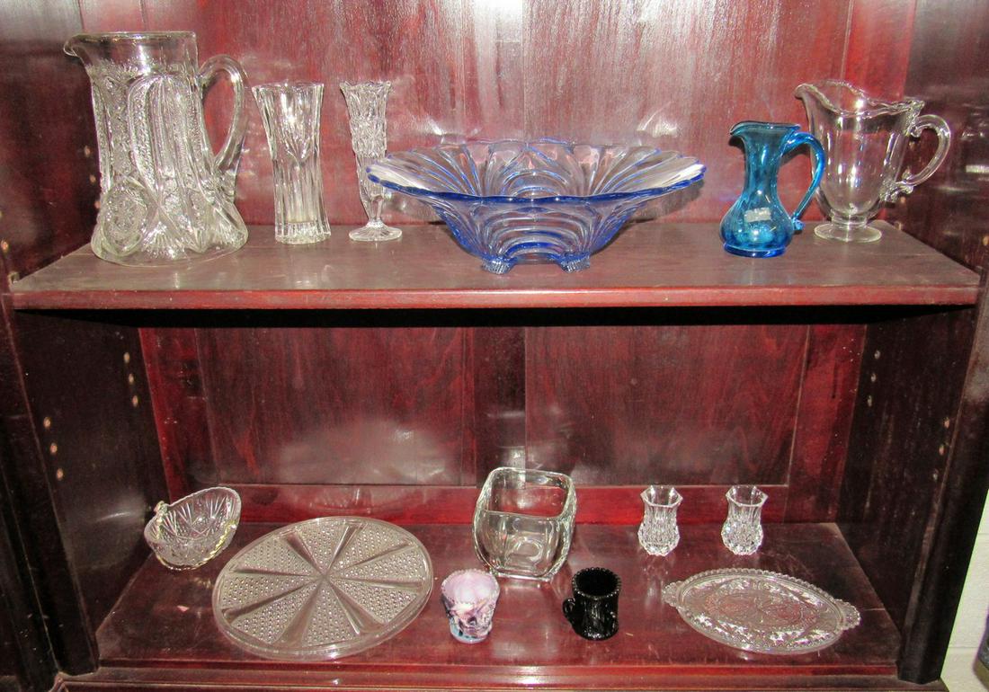 Glassware Bowls Toothpick Holders Pitchers: Large pitcher is approx 8 3/4" tall