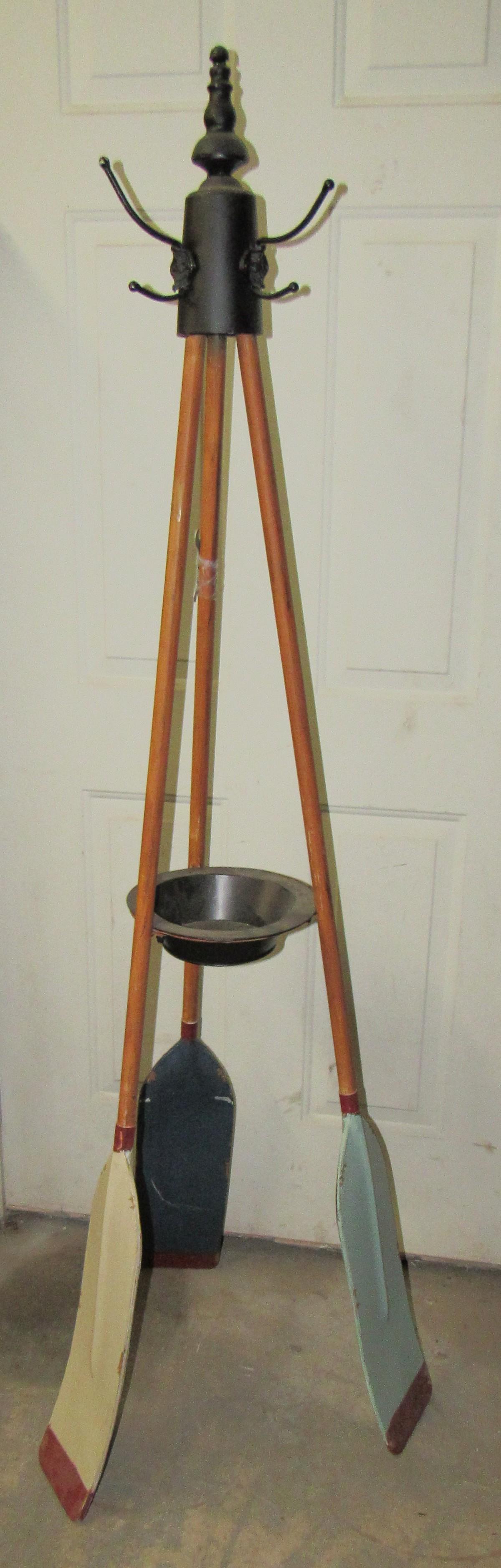 Boat Oar Coat Rack: Approx 69 1/4" tall. Made of all tin