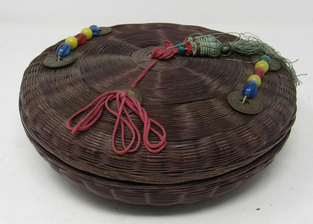 Sewing Basket: Approx 9" in diameter