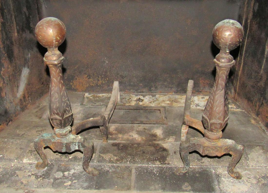 Andirons: Approx 18 1/2" tall