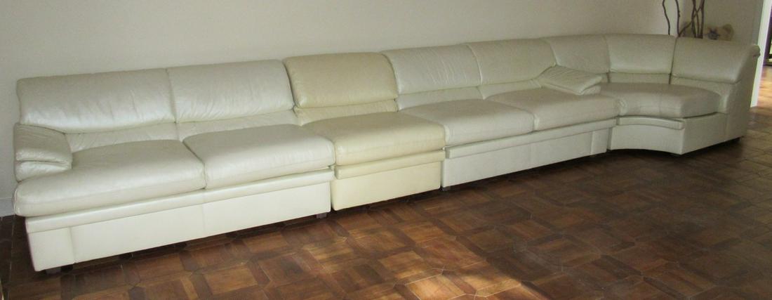 Leather Sectional Sofa: Approx 15'10" long ( as pictured). 4 sections