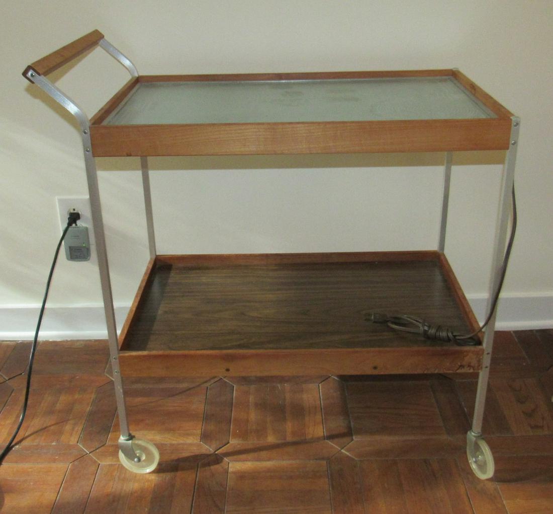 Vintage Hotray Heated Rolling Cart: Approx 16" x 29" x 31" tall