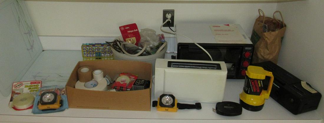 Toaster Oven Stanley Tape Measure Radio Flashlights: Lot includes all pictured. Take what you want and leave the rest