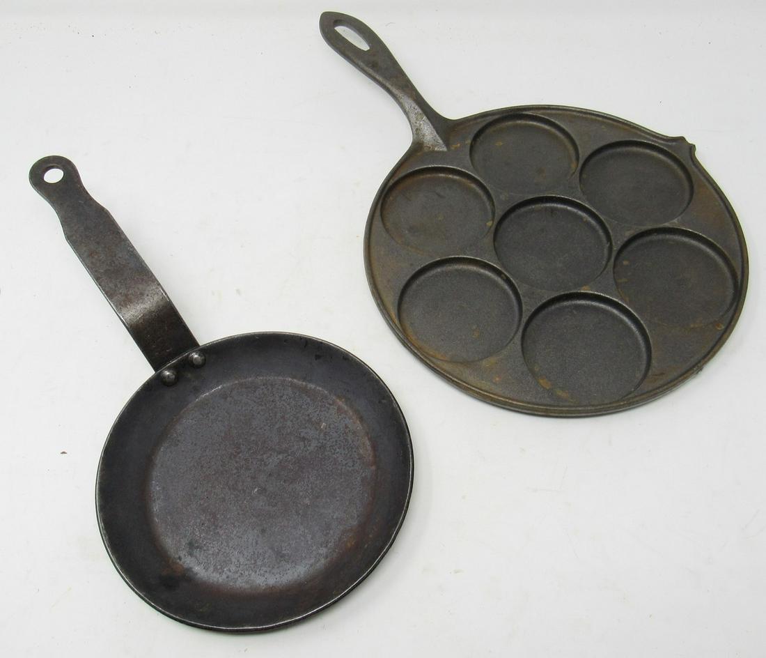 Jotul Cast Iron and Wrought Iron Pan: Jotul is approx 9 1/2" in diameter