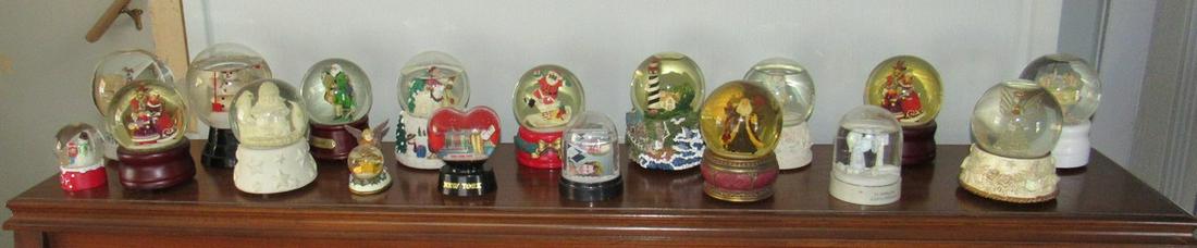 18 Snowglobes: Tallest is approx. 6 1/4" tall; some have music boxes
