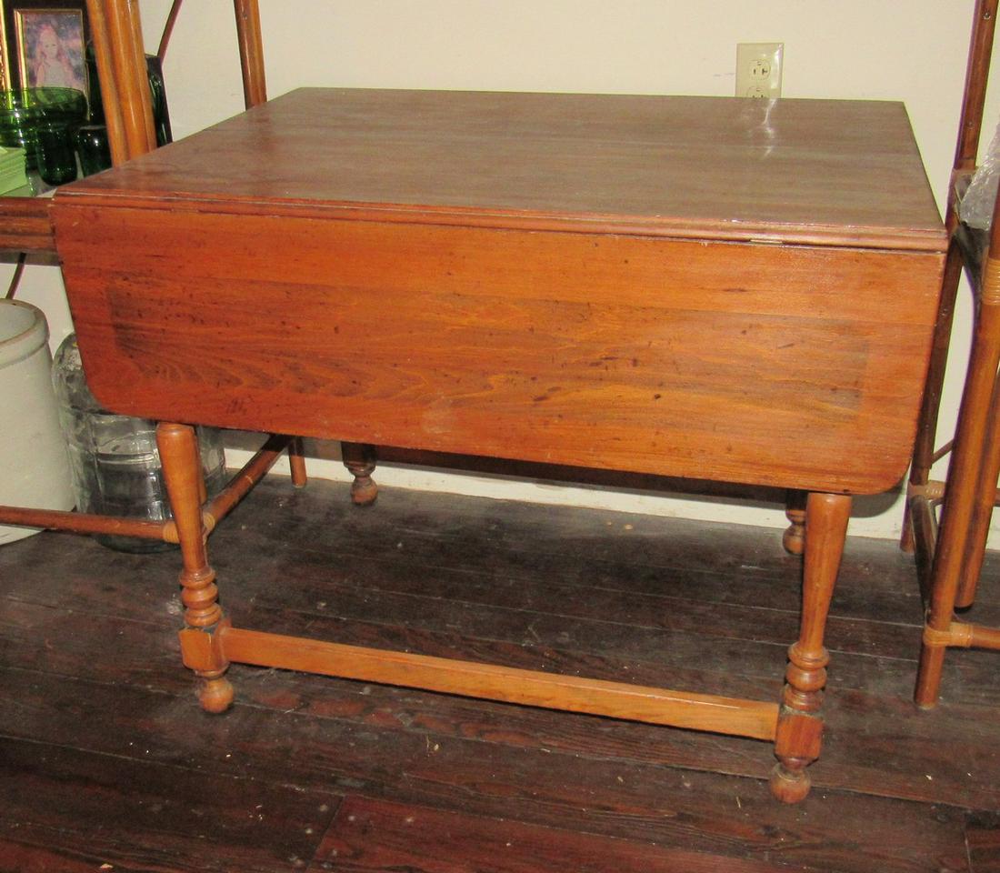 Drop Leaf Table: Approx 30" ( when closed) x 38" x 29 3/4" tall