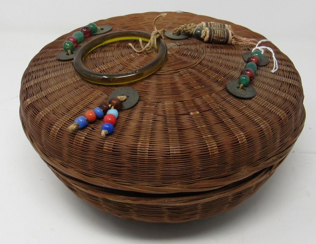 Sewing Basket: Approx 10" in diameter