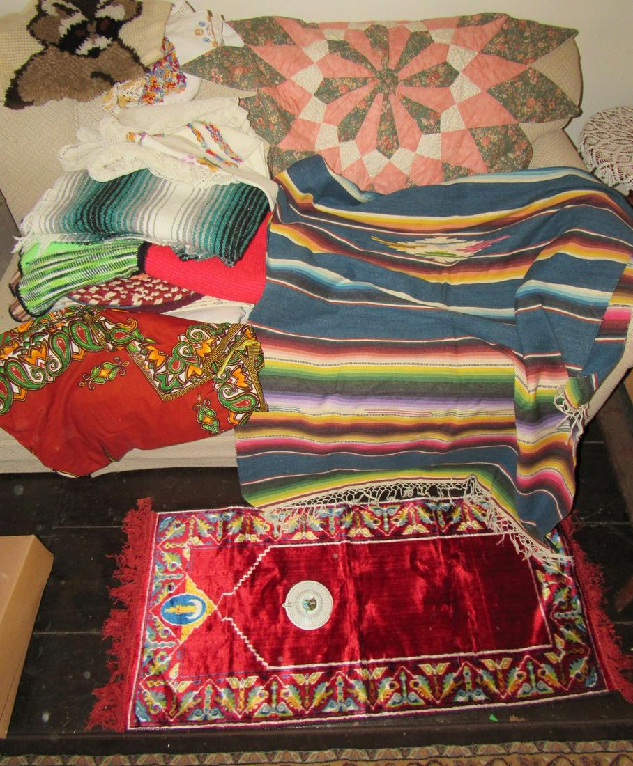 Afgans Doilies Rug Praying Carpet: Lot includes all pictured.