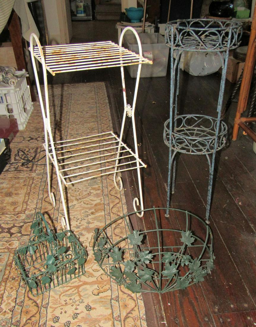 Plant Stands Wire Basket Plant Holder: Plant stand is approx. 28 1/4 " tall.