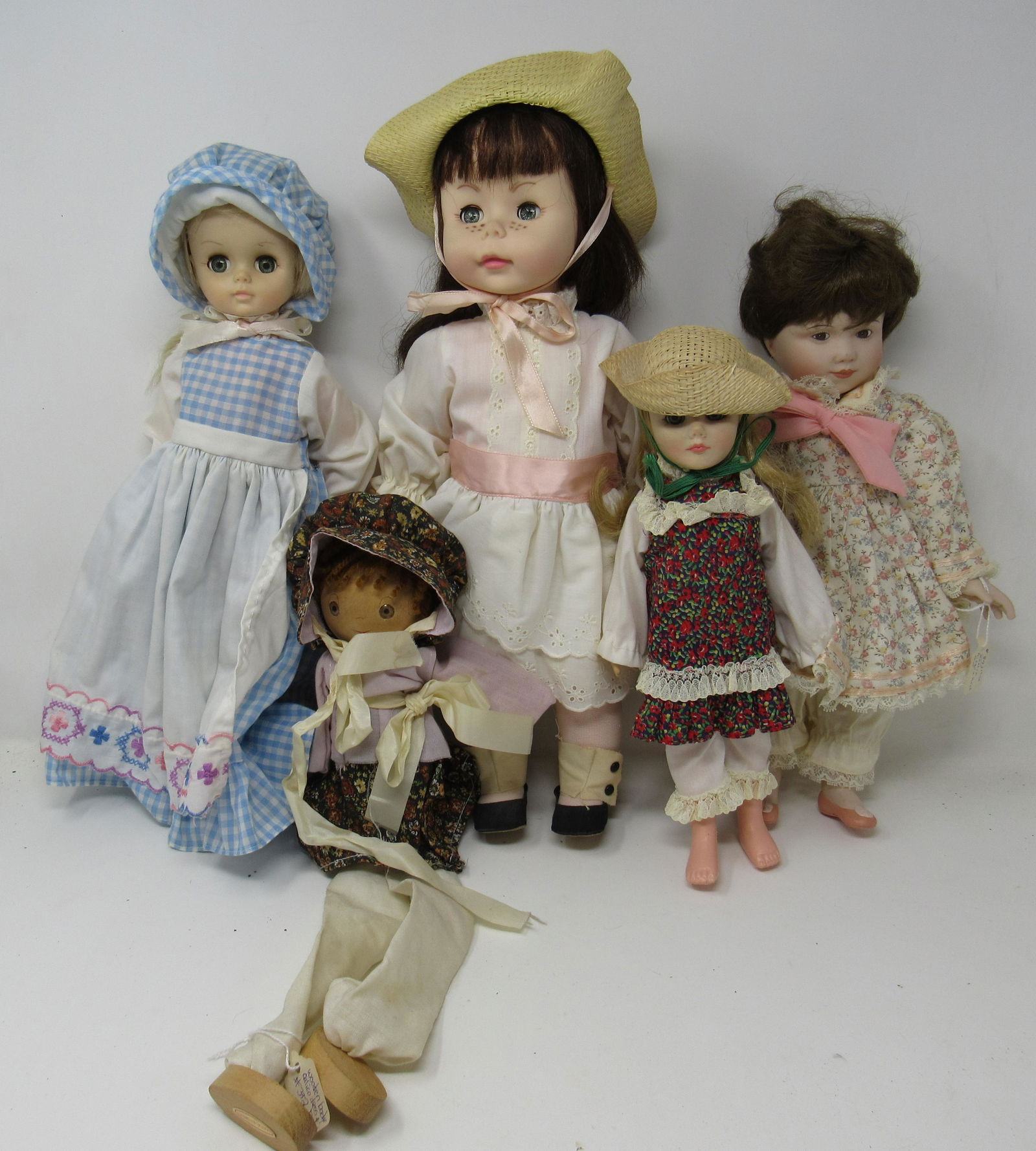 Effanbee & Brigette Deval Dolls: Tallest is approx 14"