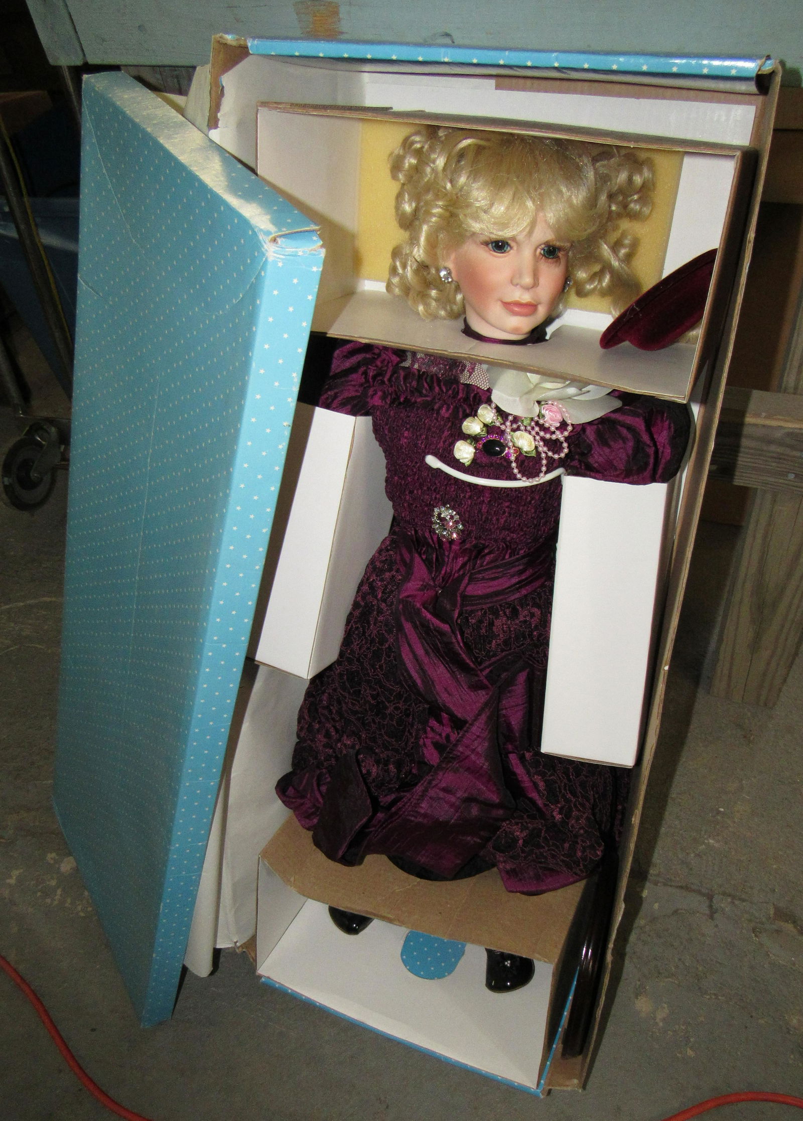 30" Porcelain Duck House Joy Doll: Comes with COA