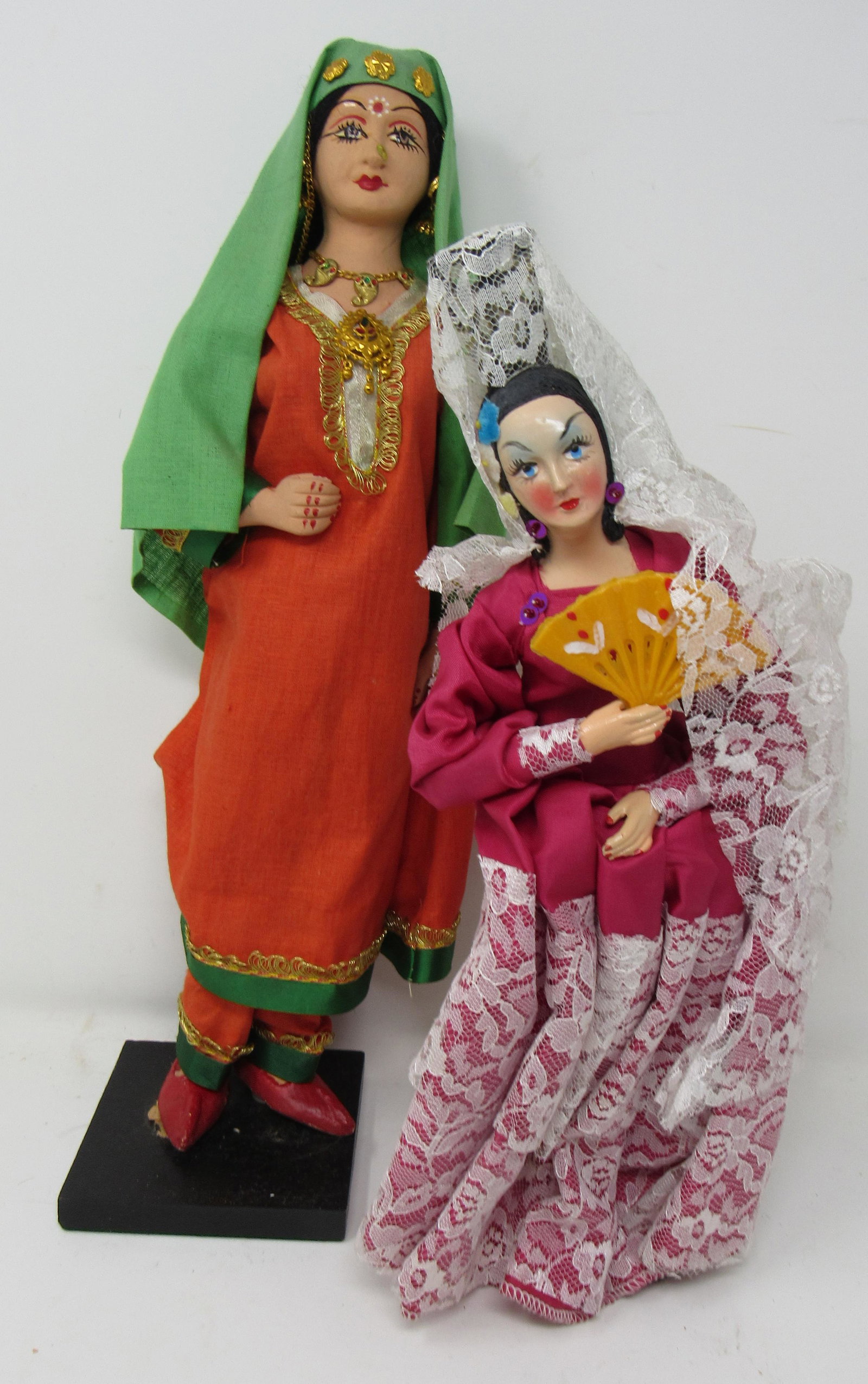Middle Eastern & Chinese Doll: Tallest is apprx 15"