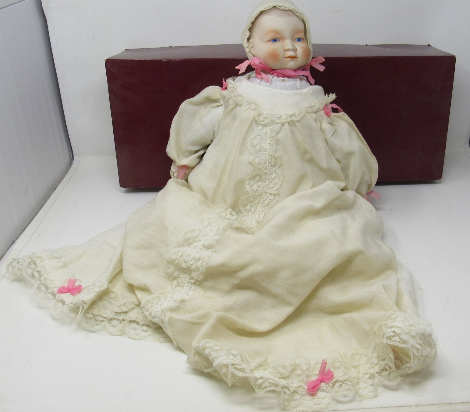 Porcelain Head Key Wind Baby Doll: Approx 15"