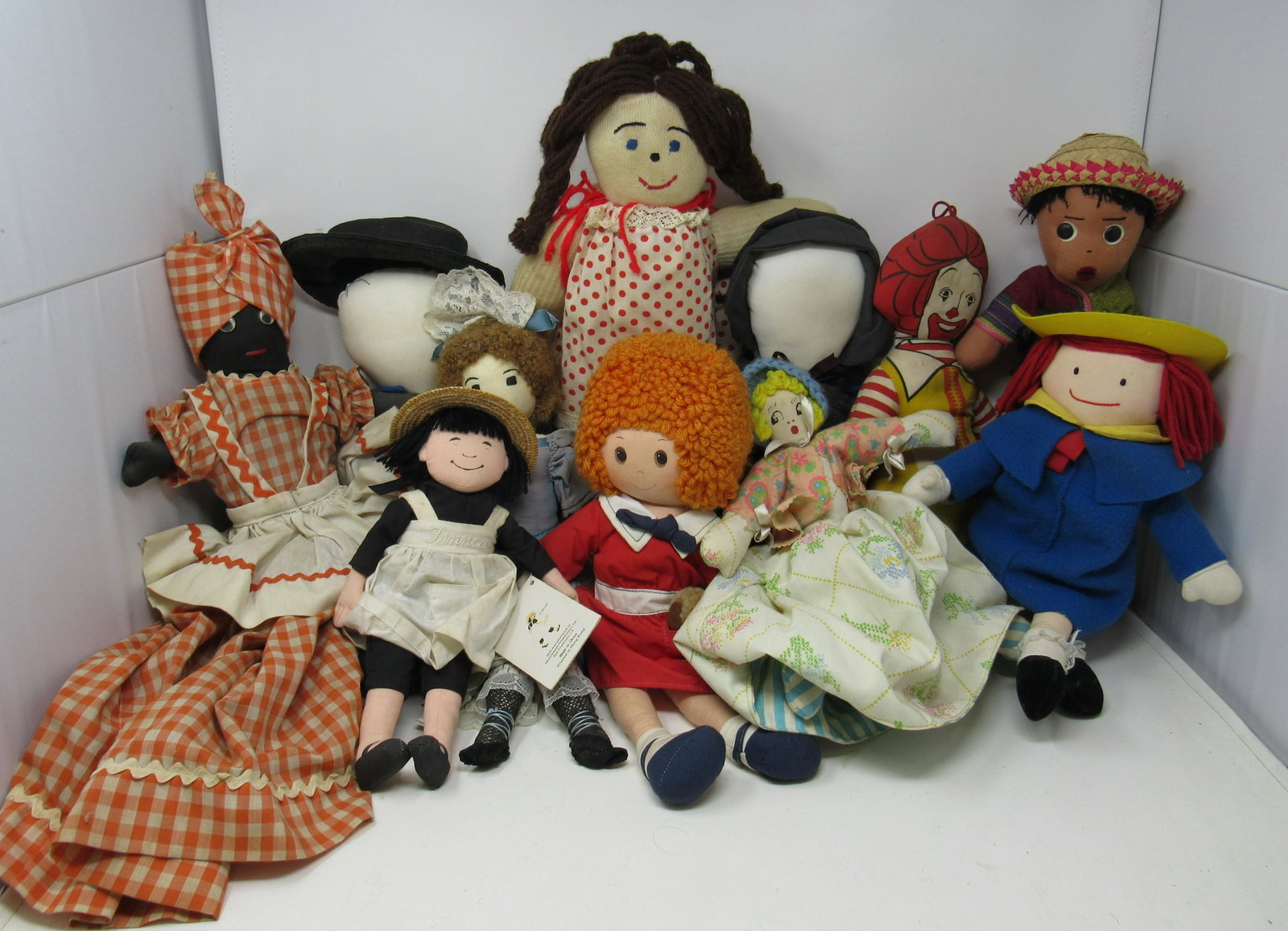Lot of Rag Dolls: Largest is apprx 18"