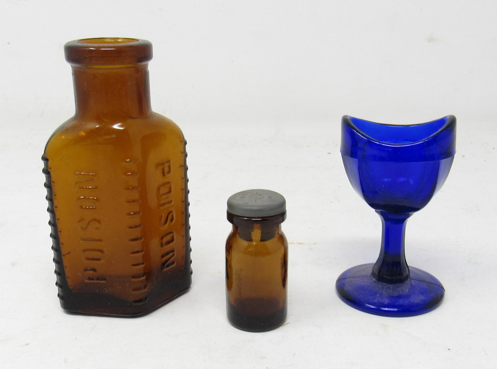 Poison Bottle & Eye Cup: Poison Bottle is approx 3 5/8" tall.