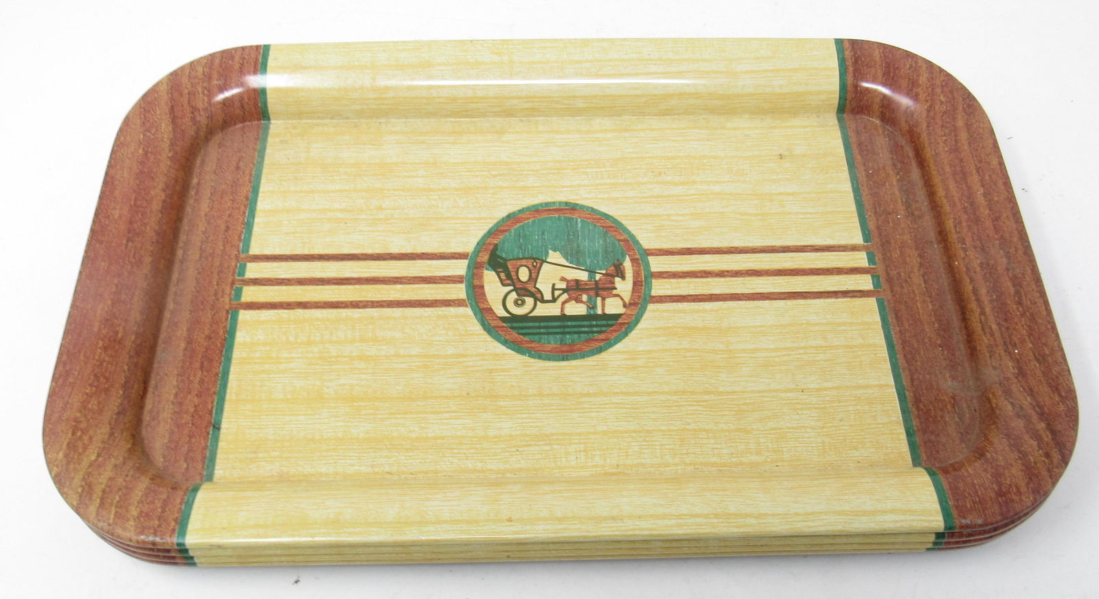 4 Horse and Buggy Trays: Approx 8 3/4" x 14 1/4"