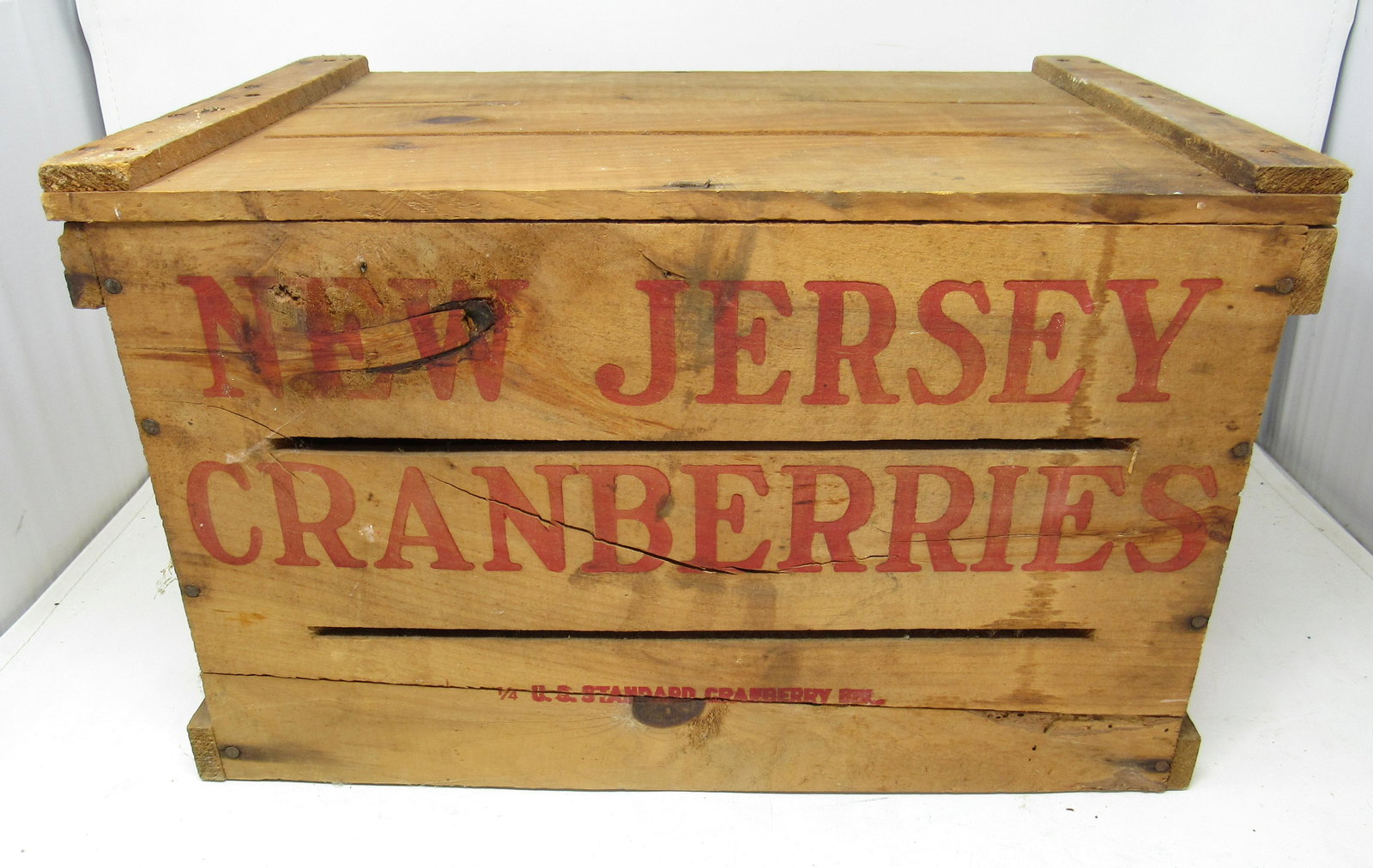 New Jersey Cranberries Wooden Crate: Apprx 11" x 17" x 10 1/2" tall