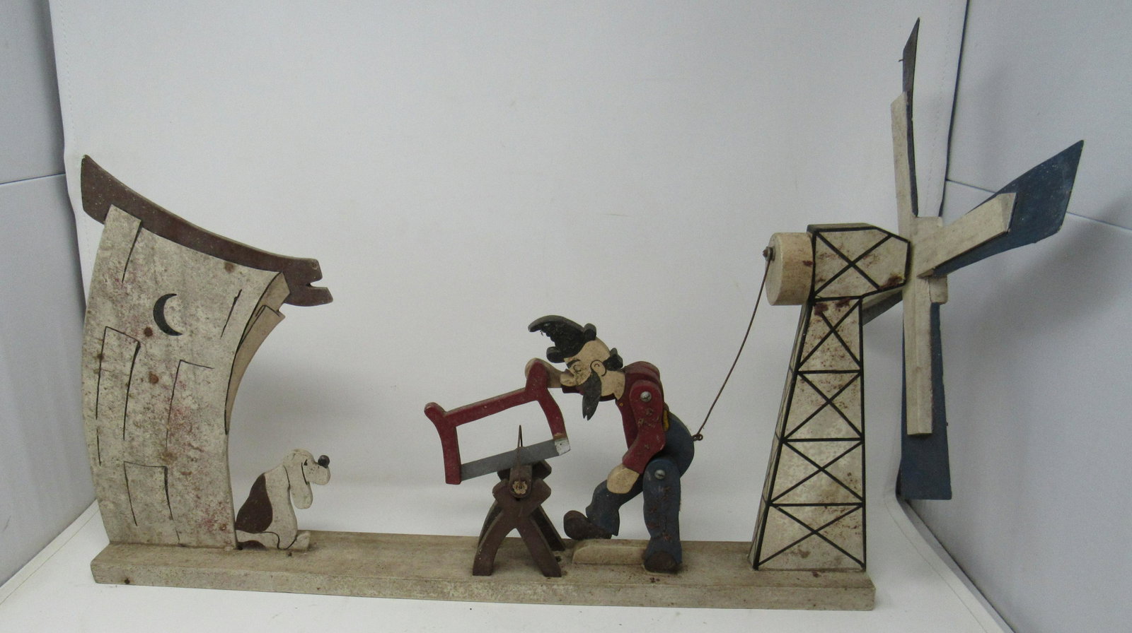 Lumber Jack Outhouse Dog Windmill Whilry Gig: Approx 24" long