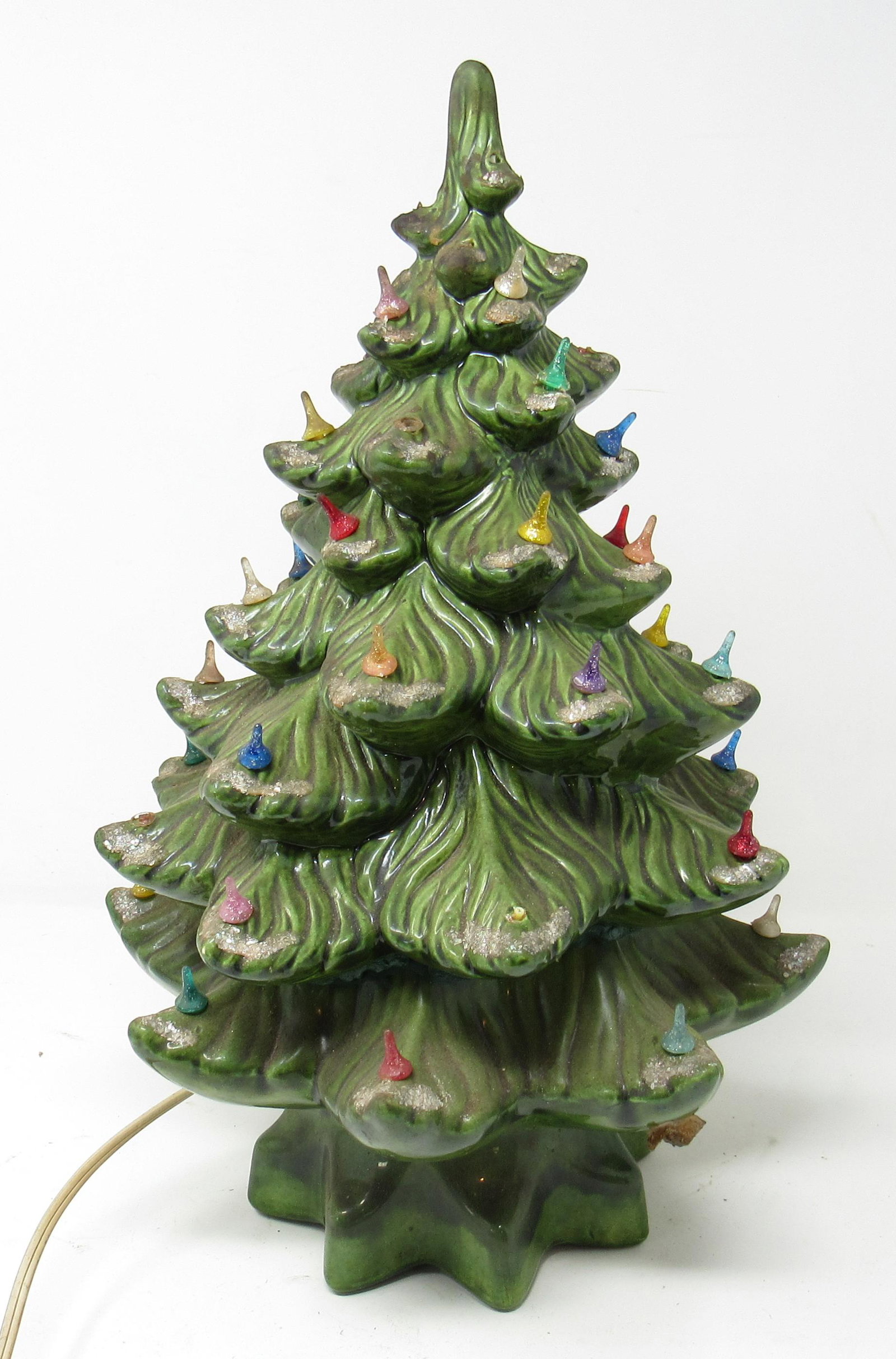 Vintage 16" Ceramic Lighted Christmas Tree: Apprx 16" tall