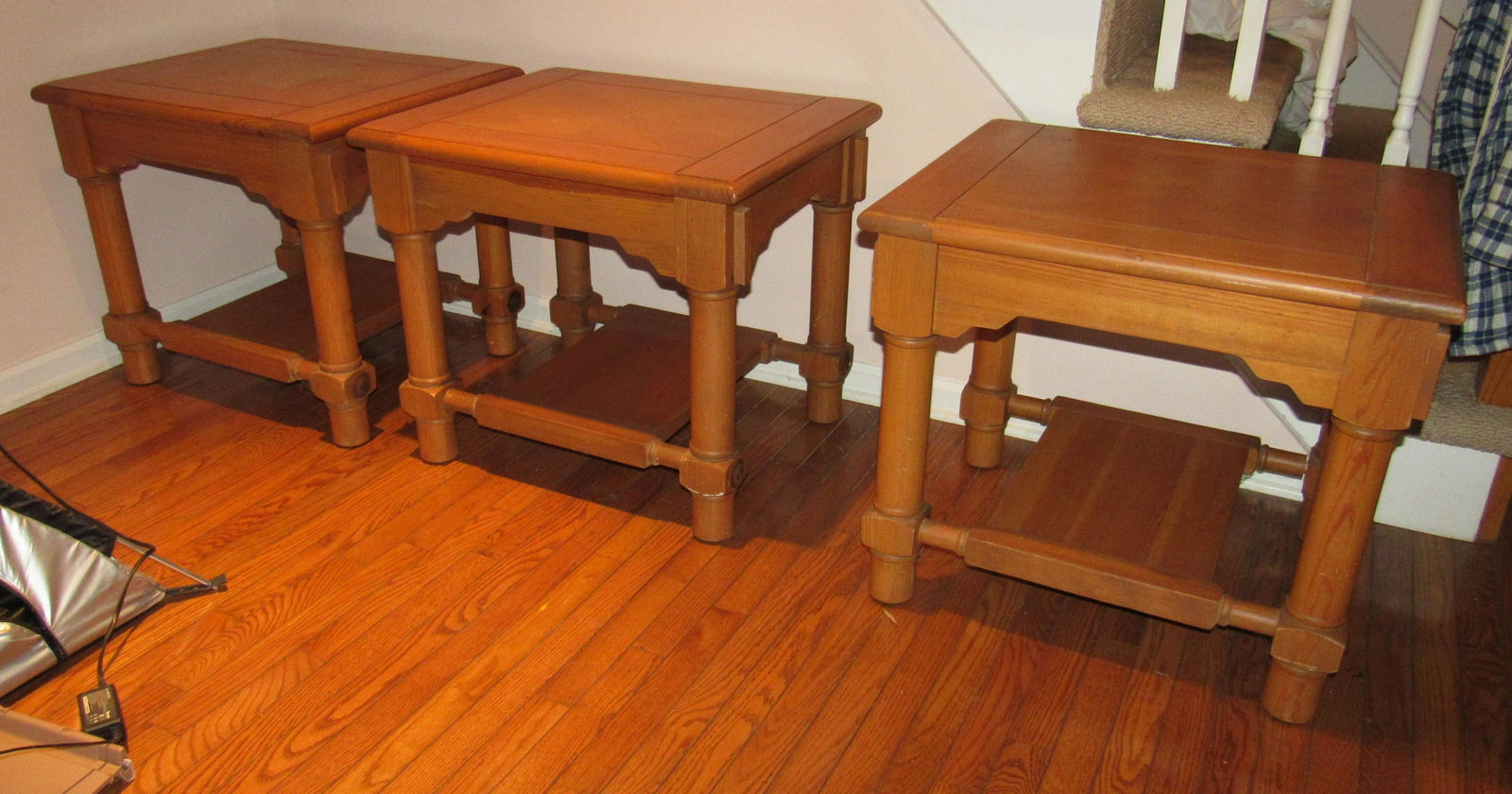 3 End Tables: Apprx 22" x 26 1/2" x 23 1/2" tall.