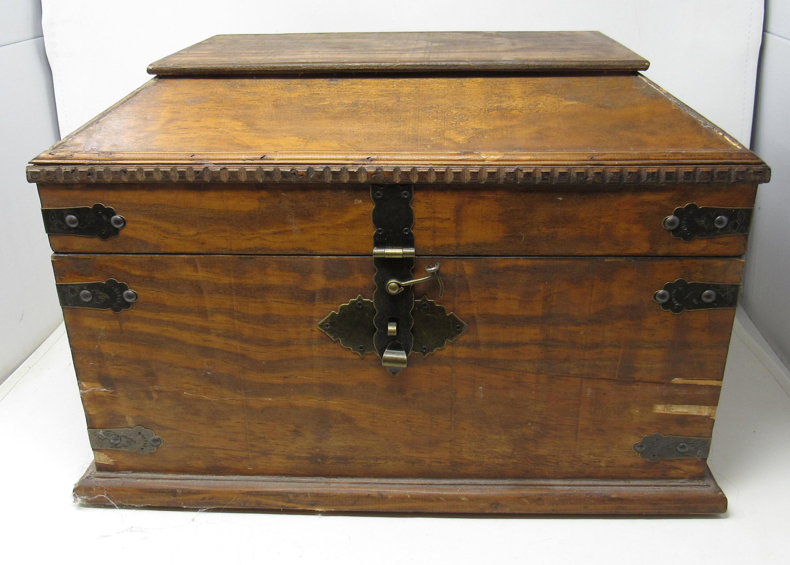 Wooden Chest: Approx 12 1/2" x 19" x 12 1/2" tall.