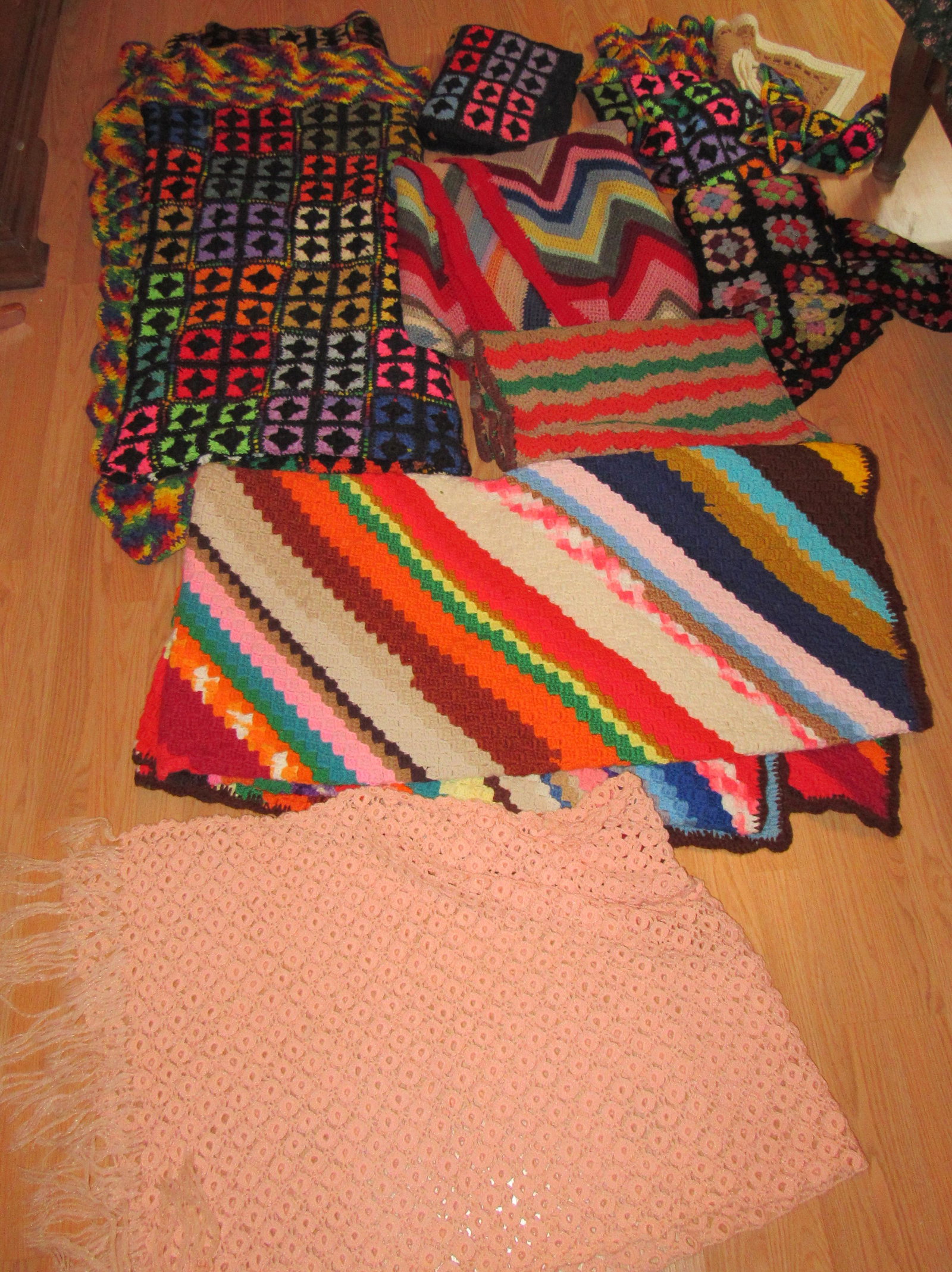 Afgans Shaw & Misc: One seems to be close to King Size. Getting all pictured