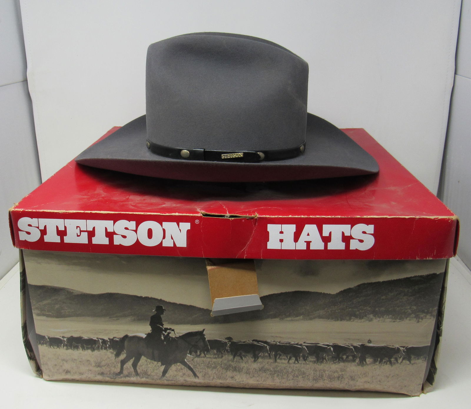 Stetson 7 1/4 Smoke Grey Cowboy Hat: With box