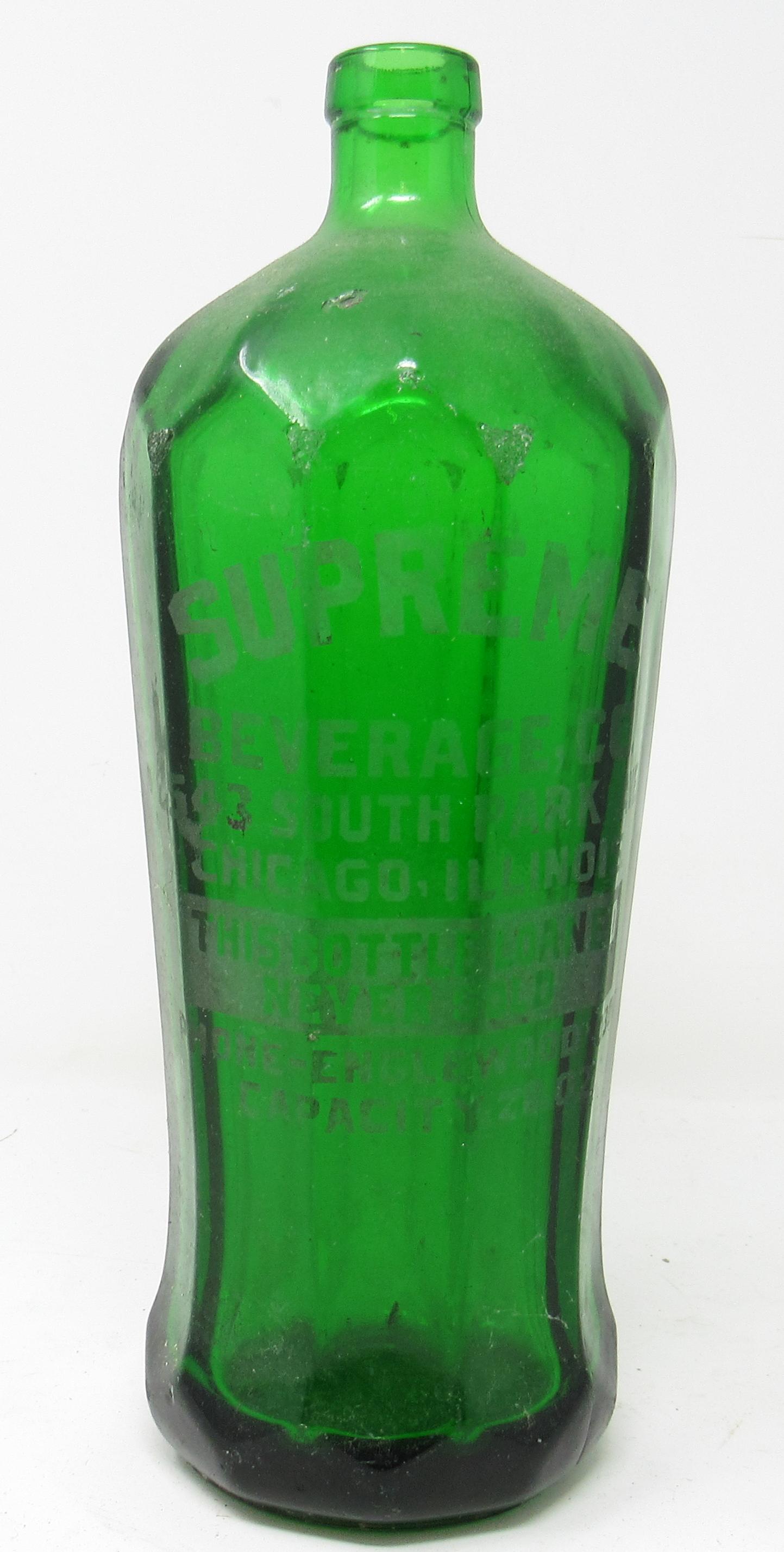 Supreme Beverage Chicago Illinois Bottle: Approx 10 1/4" tall