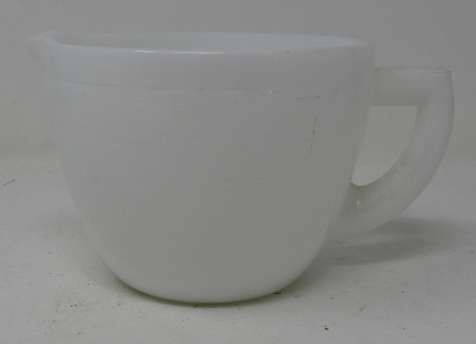 Milk Glass 2 Cup Measurer: Approx 4 5/8" in diameter