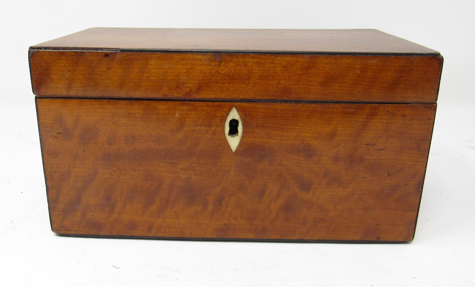 Early Document Box with Inlaid Escutcheon: Approx 4 3/4" x 8 1/2" x 4 5/8" tall