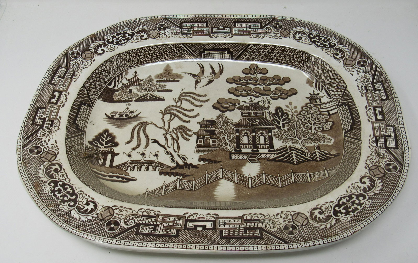 Ironstone Platter: Approx 14" x 17 3/4"
