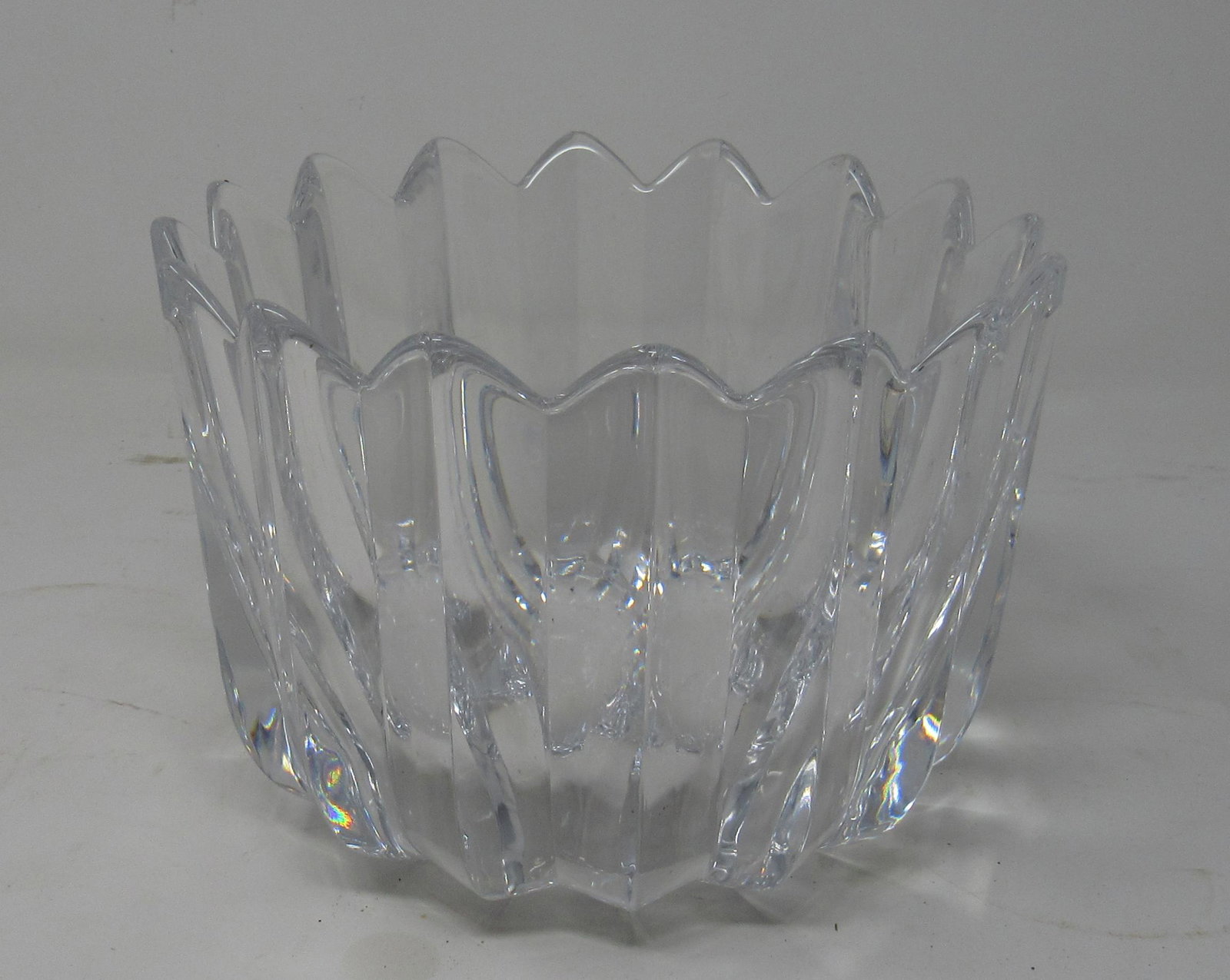 Orrefors Lead Crystal 4514 Bowl: Approx 7 1/2" in diameter and 5 1/4" tall