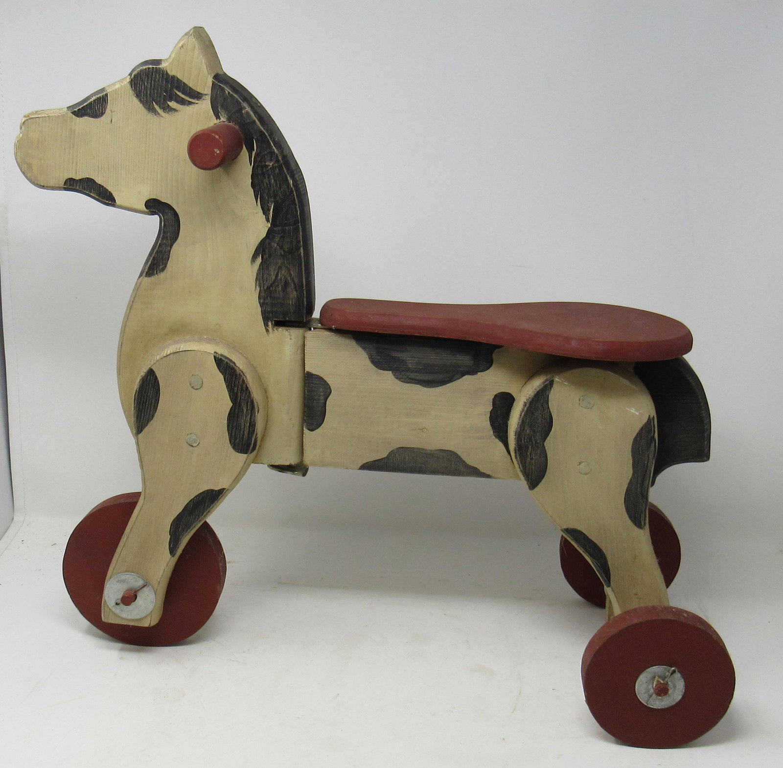 Childs Wooden Ride On Horse Toy: Approx 19" long and 18" tall.
