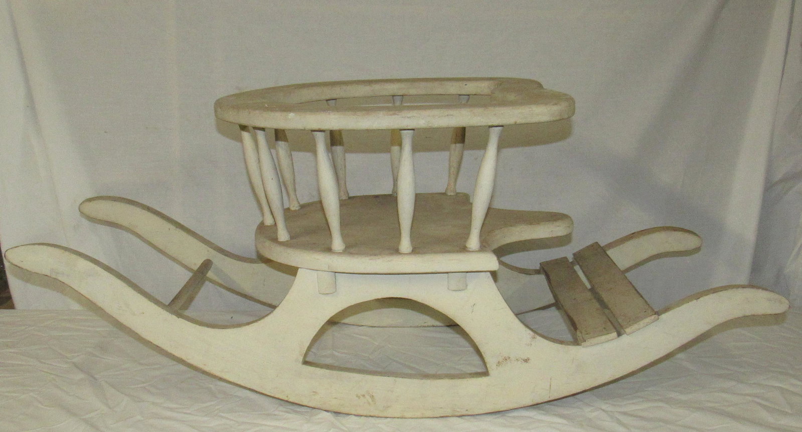 Vintage Wooden Baby Rocker: Approx 17" wide and 39 1/2" long