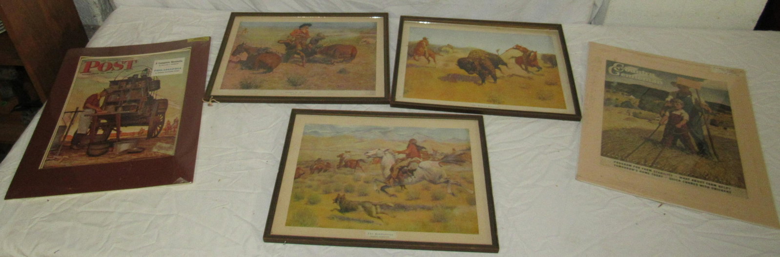 Frederic Remington Prints & Misc: Remington Prints are approx 12 1/2" x 16 1/2"
