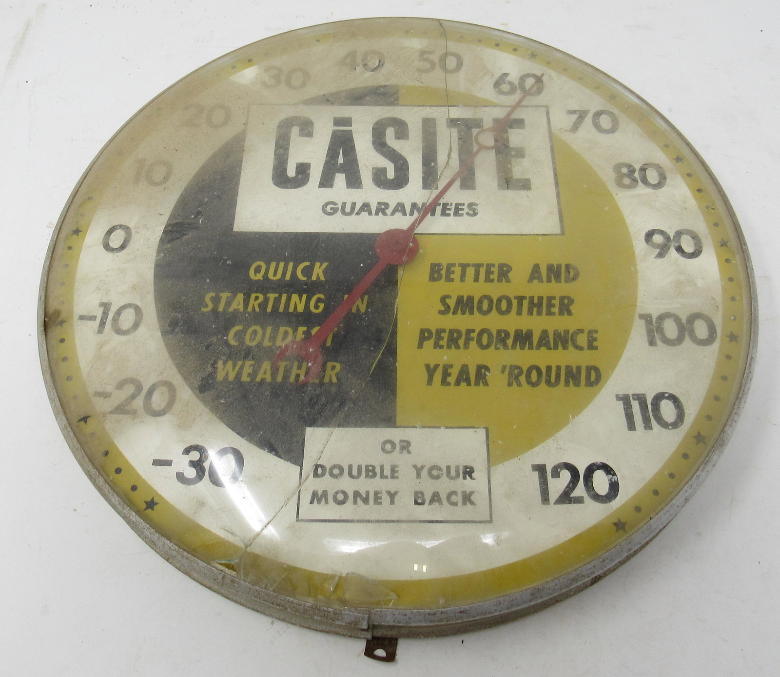 Casite Advertising Thermometer: Approx 12" in diameter