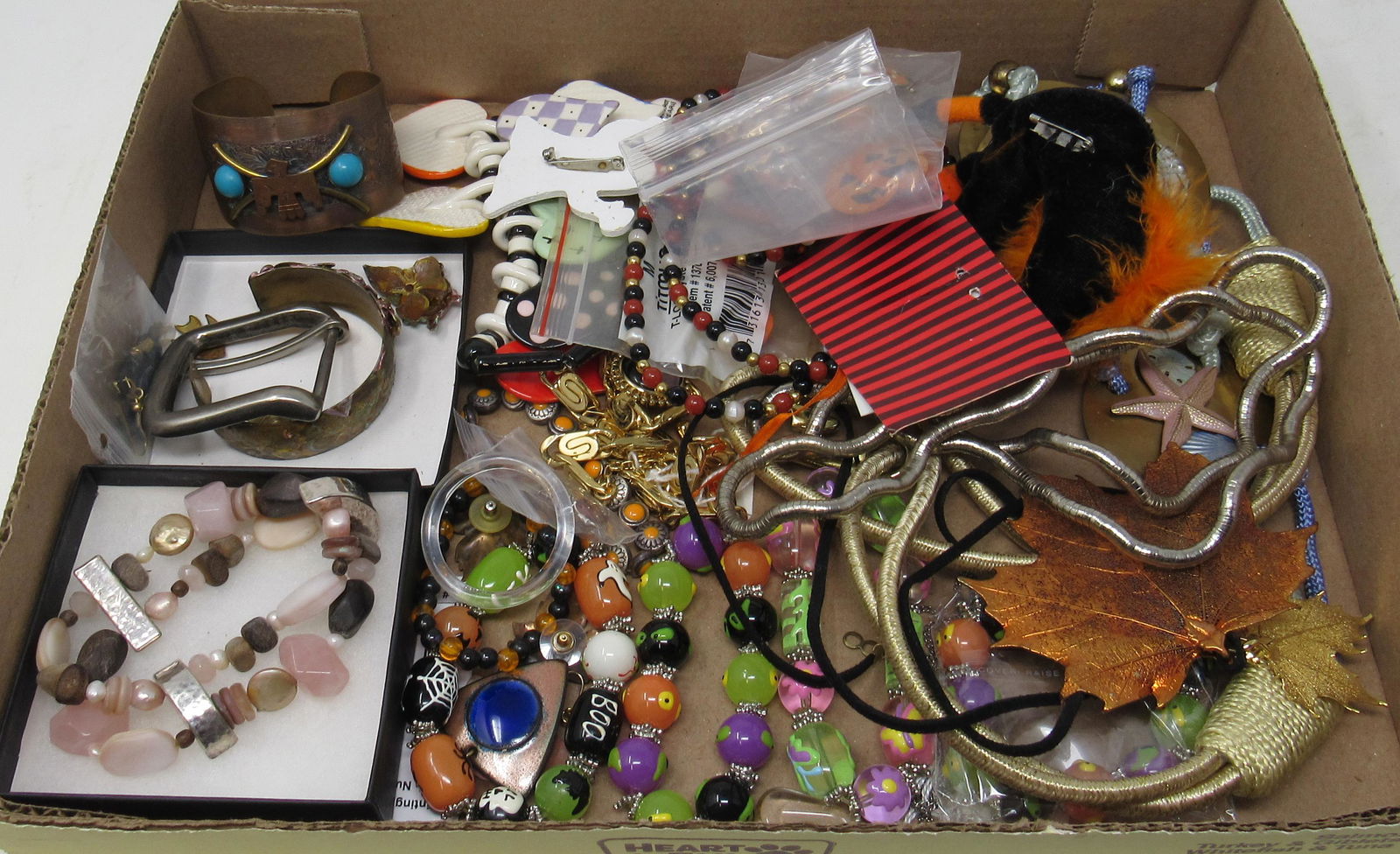 Box of Misc Jewelry South American Cuff Bracelet: Getting all pictured in box