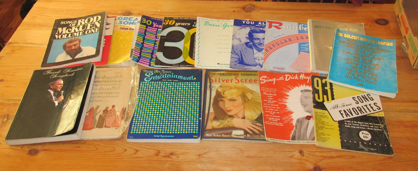 Song Books Sheet Music SilverScreen Magazine: Getting all pictured on table