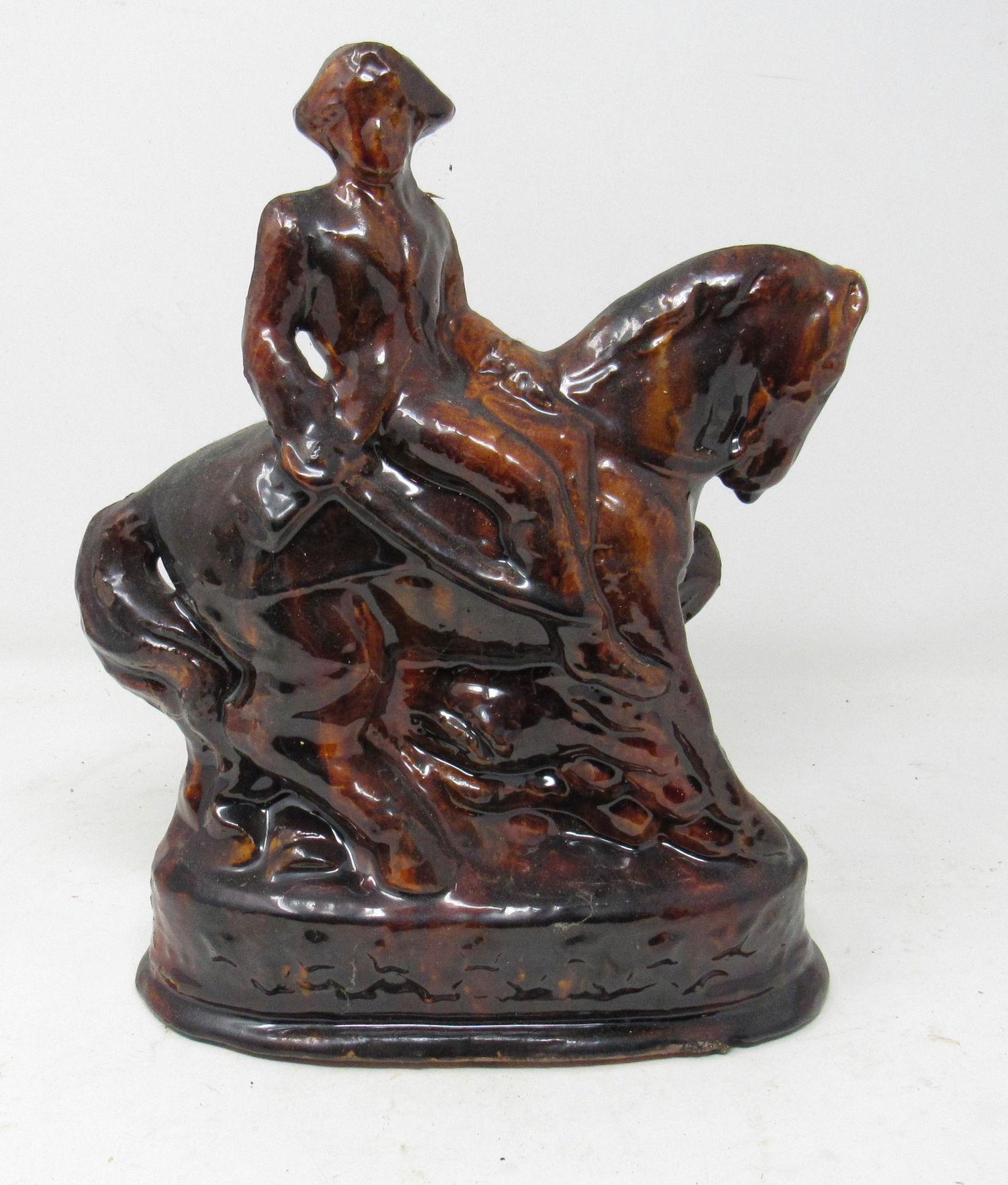 Robert Stauffer George Washington on Horse Redware: Approx 11 1/2" tall.