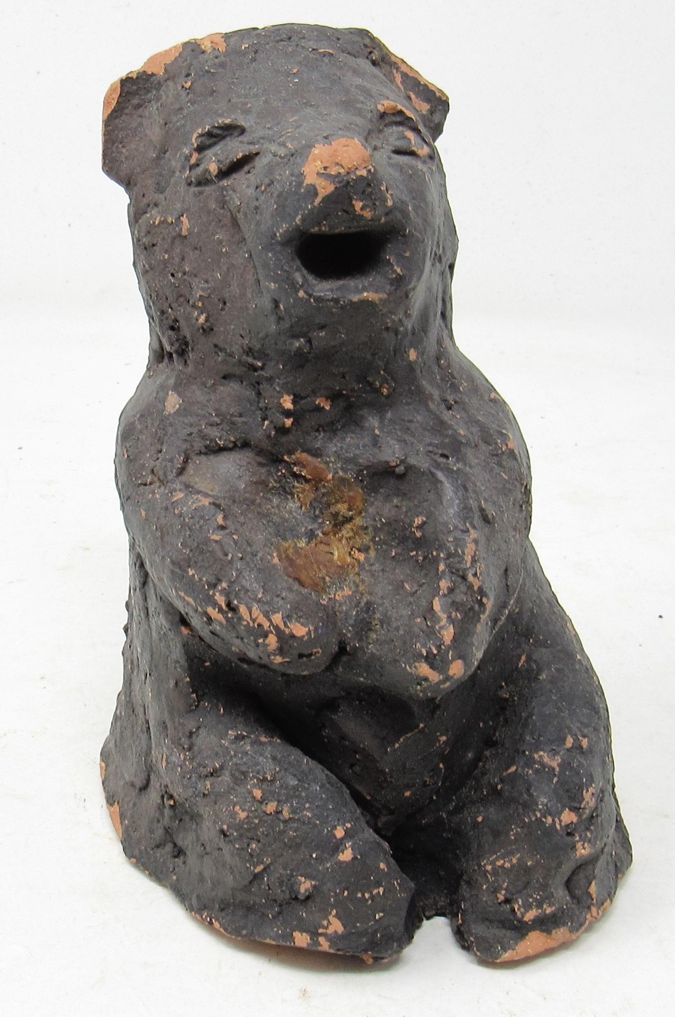 Redware Pottery Whimsey Bear: Approx 5 3/4" tall.