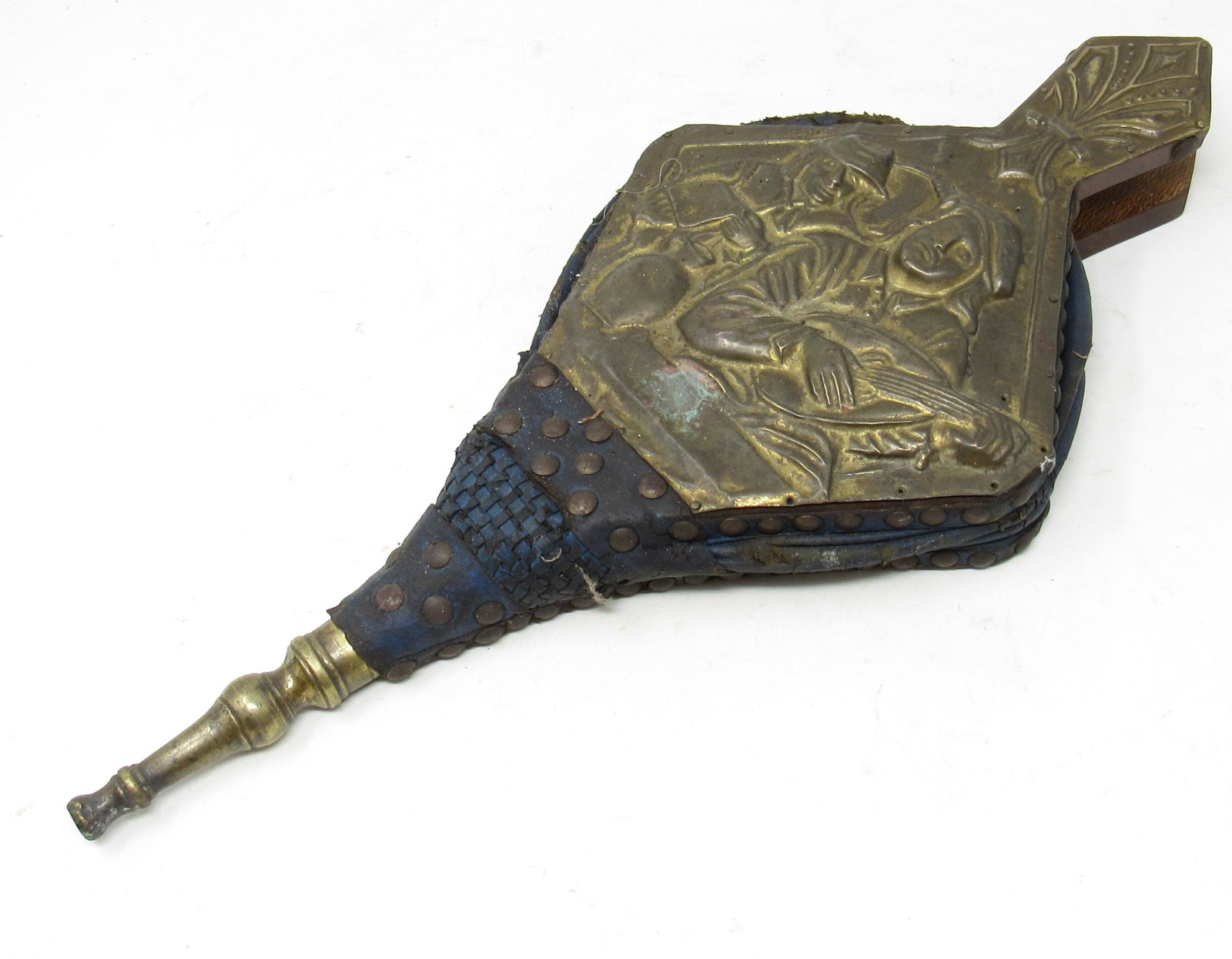 Wood & Brass Bellows Made in England: Approx 8" x 18 1/2" long