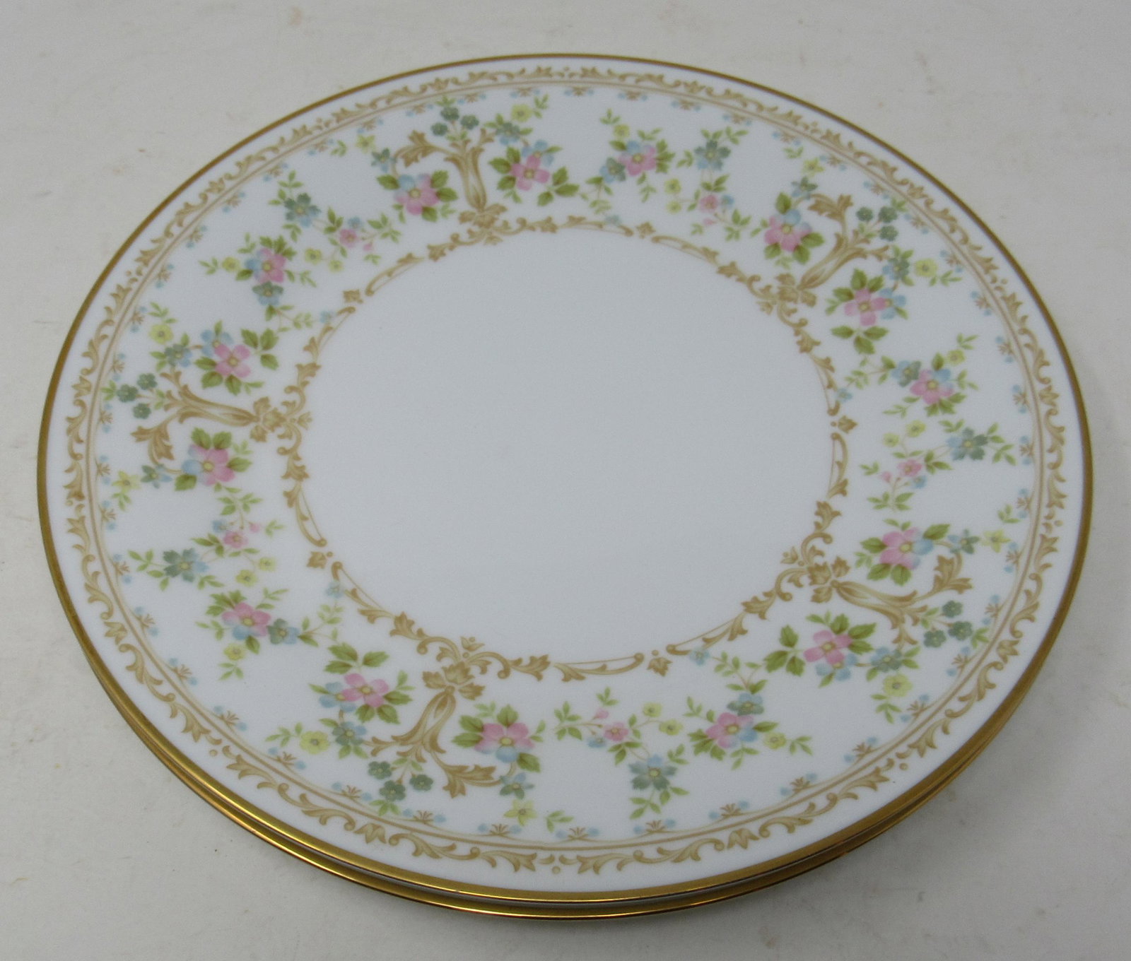 2 Noritake Long Ago 2757 Plates: Approx 10 5/8" in diameter